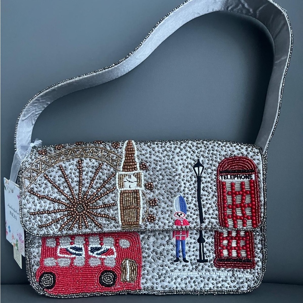 Viral TikTok Travel London Big Ben Beaded Bag Purse Handcrafted In India